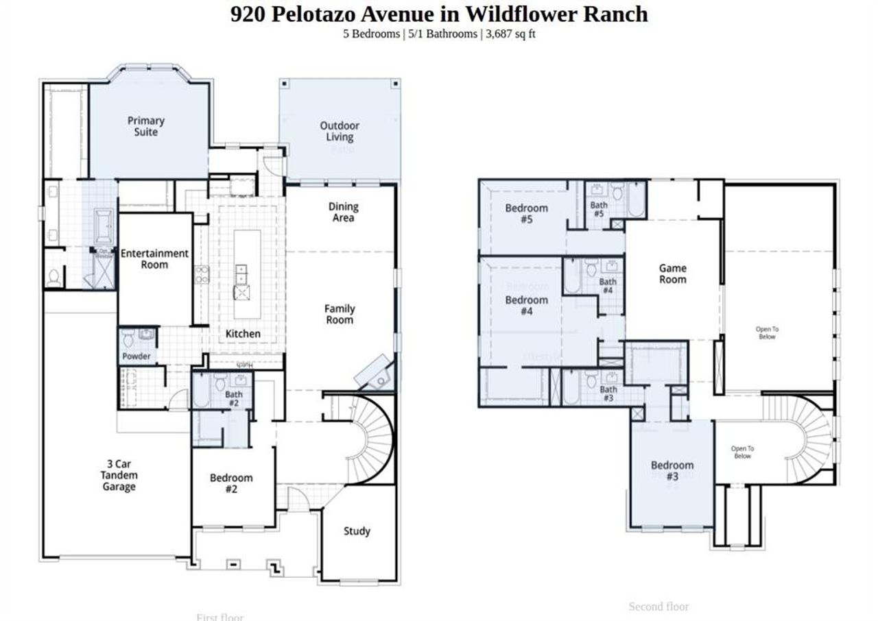 2D floor plan layout of this home in Wildflower Ranch, Dish, TX (Image 2).