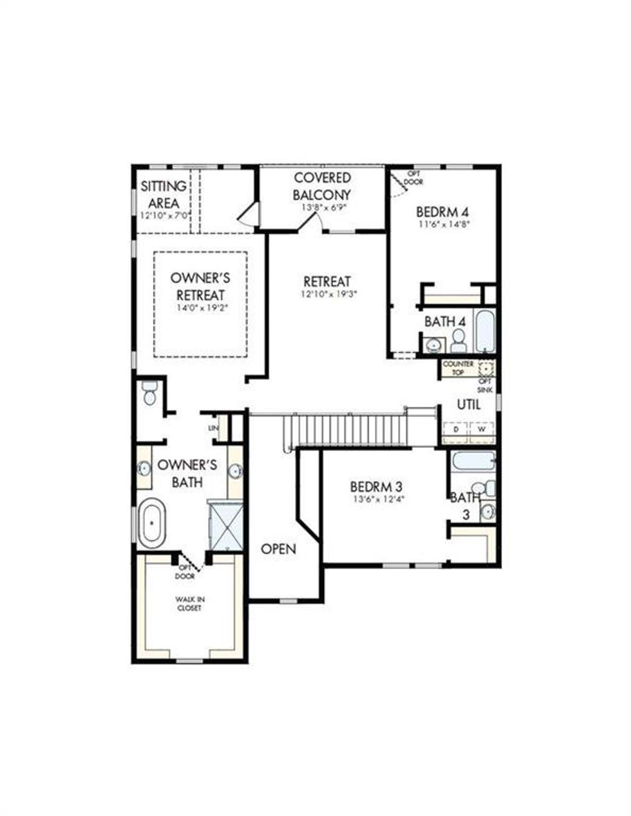 2D floor plan layout of this home in Havencroft, Woodstock, GA (Image 2).