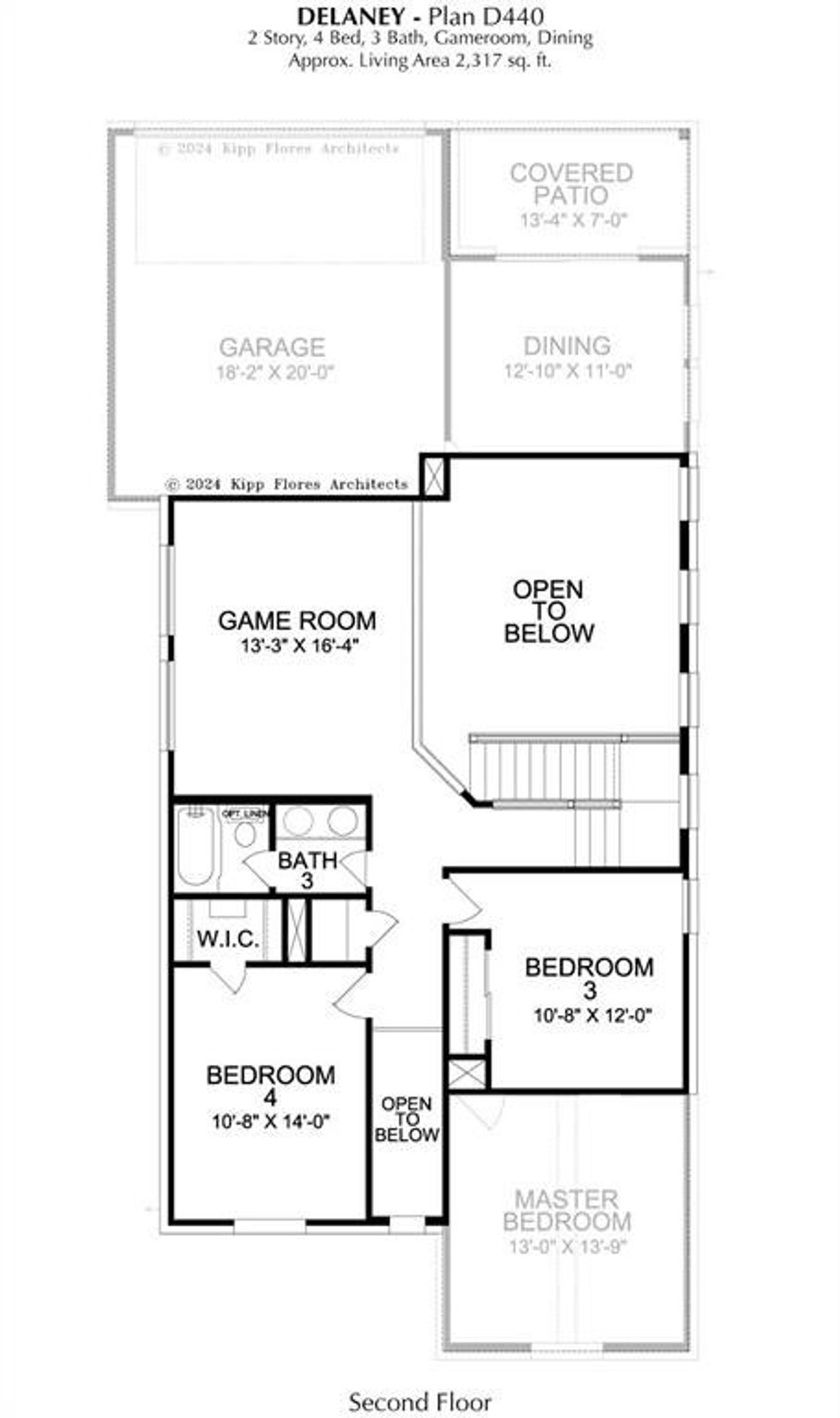 2D floor plan layout of this home in , Prosper, TX (Image 2).