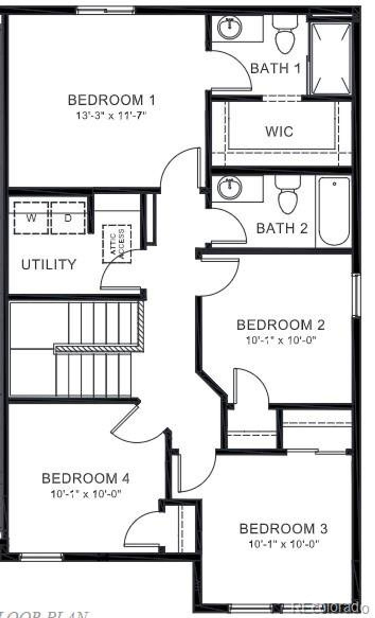 2D floor plan layout of this home in Ellston Park, Colorado Springs, CO (Image 2).