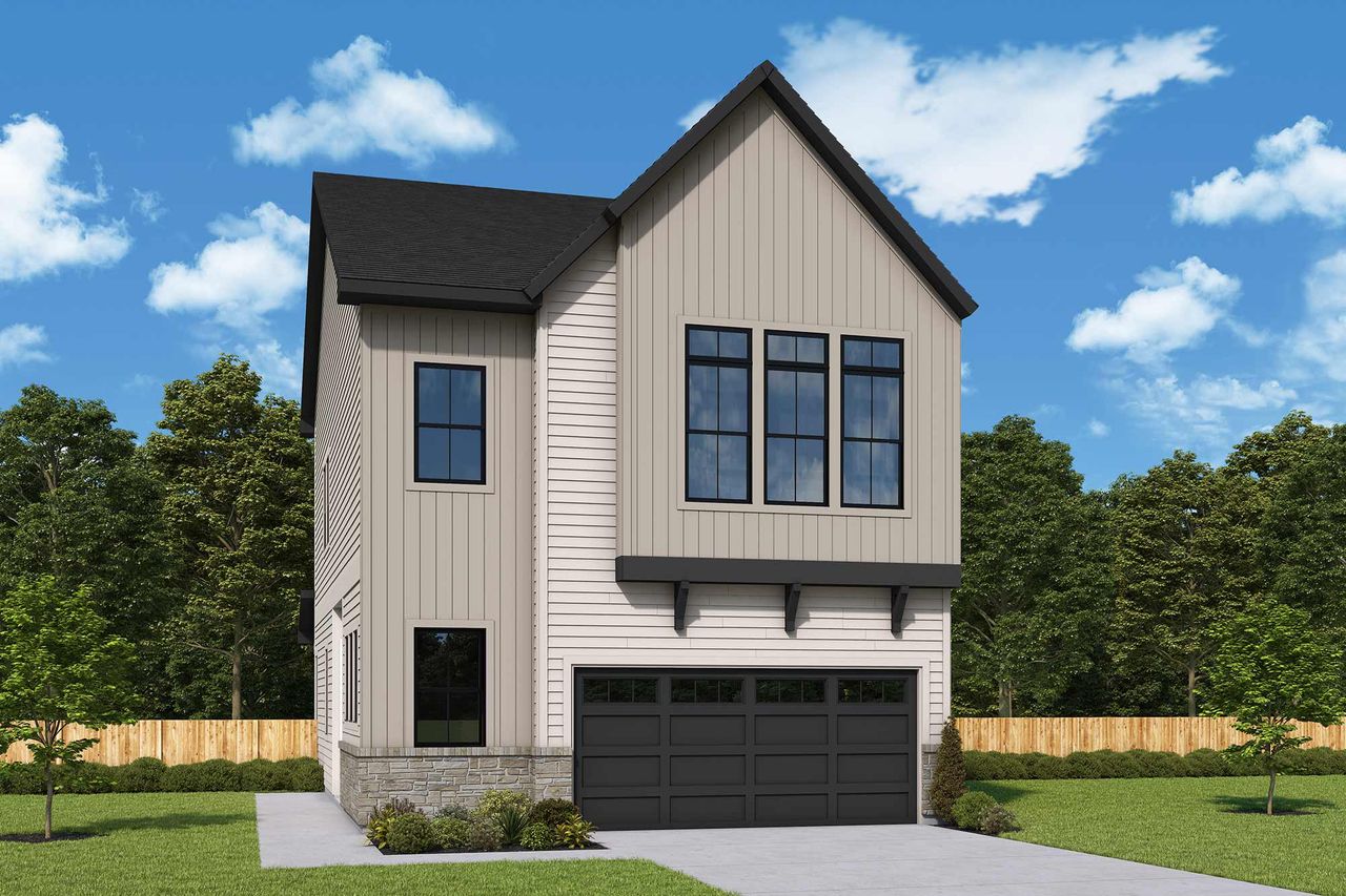 Representative exterior photo of a completed home built from the The Starlight by David Weekley Homes in Reserve at Park Row, Houston, TX (Image 2).