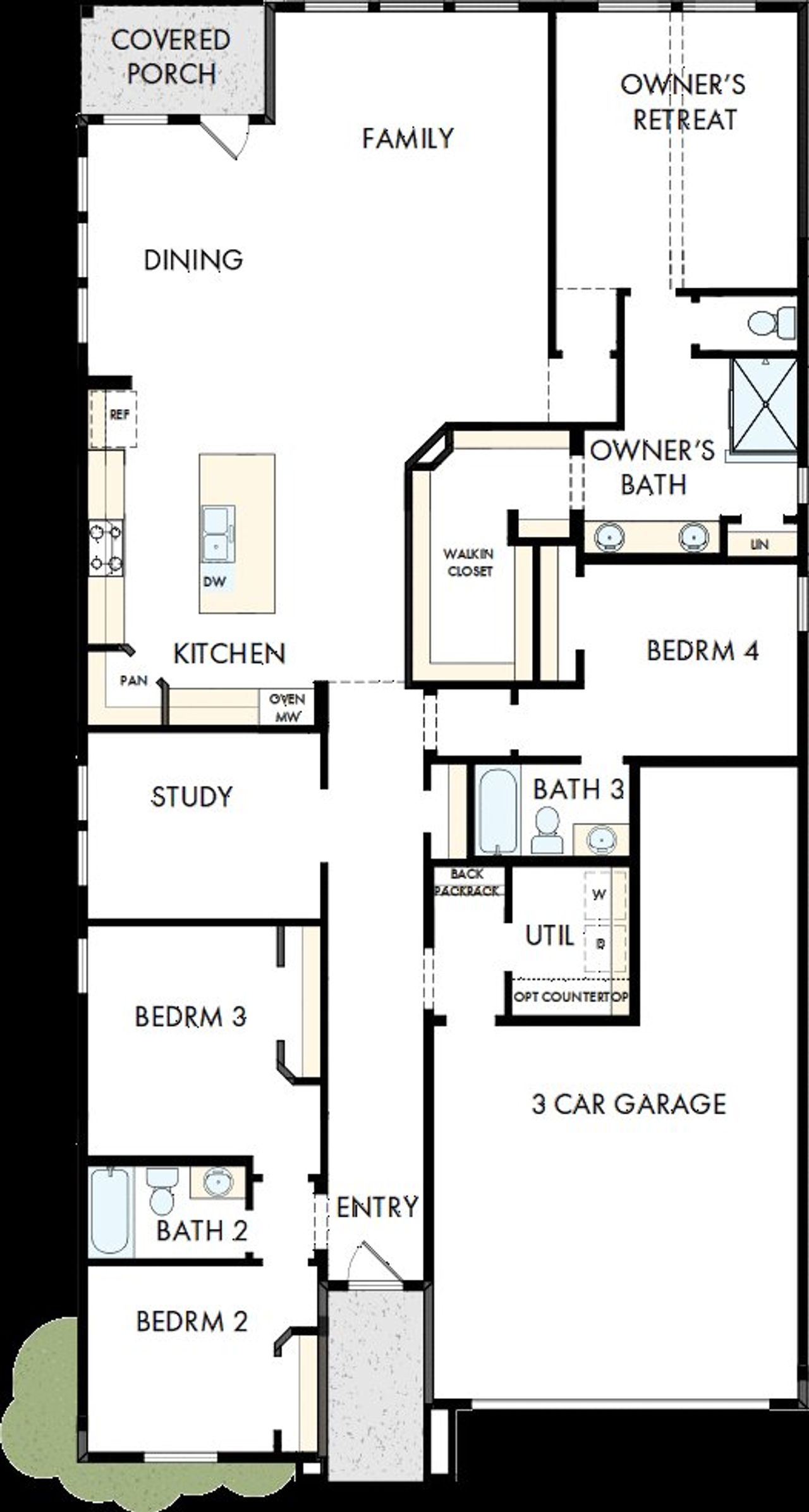 2D floor plan layout of this home in Treeline, Justin, TX (Image 2).