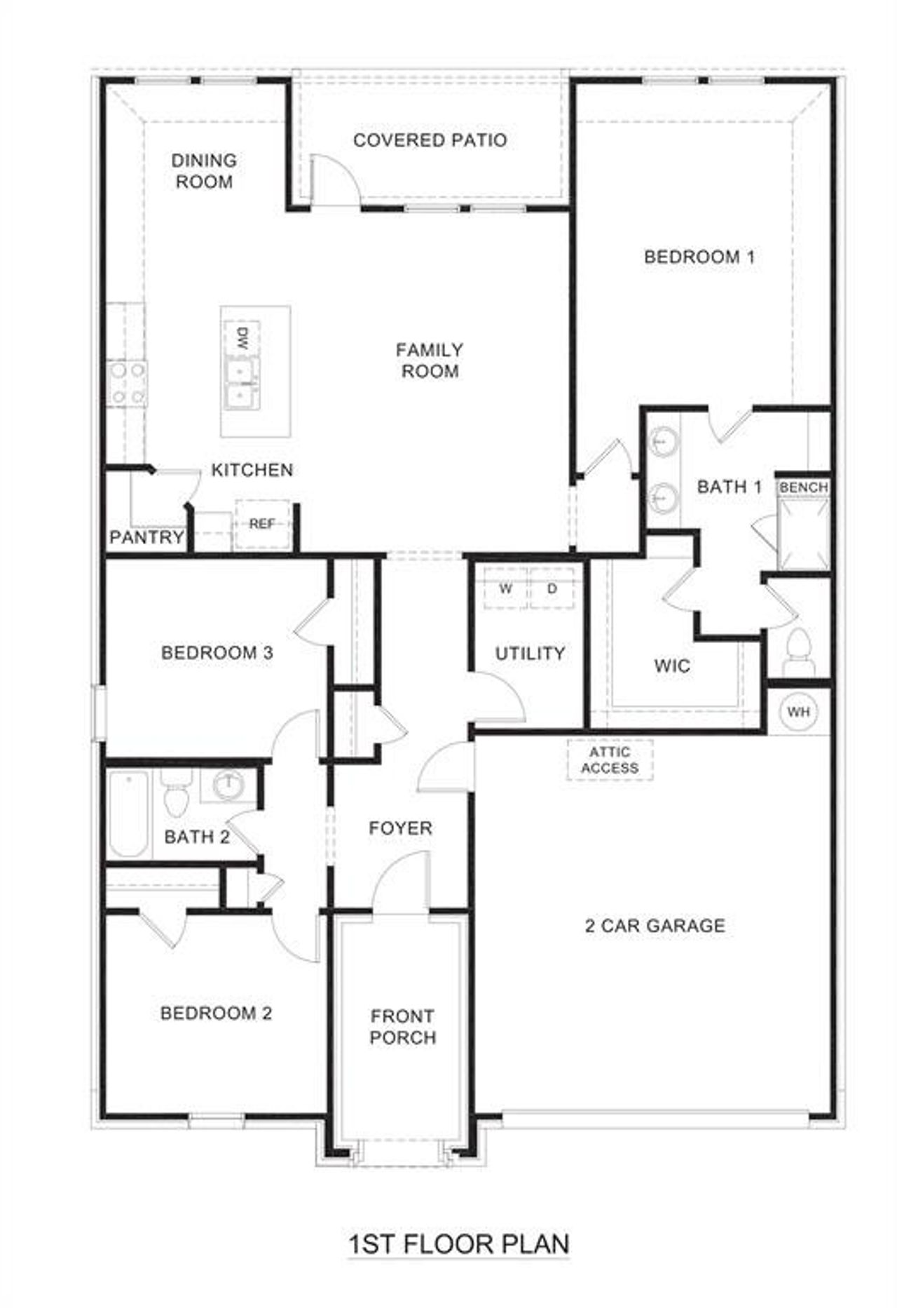 2D floor plan layout of this home in Silverado, Aubrey, TX (Image 2).