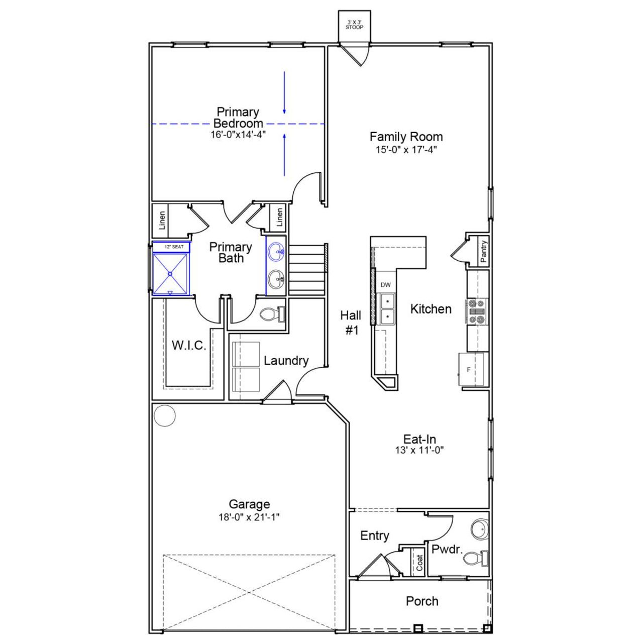2D floor plan layout of this home in Bluefield, Lexington, SC (Image 2). 2D floor plan layout of this home in Bluefield, Lexington, SC (Image 2).