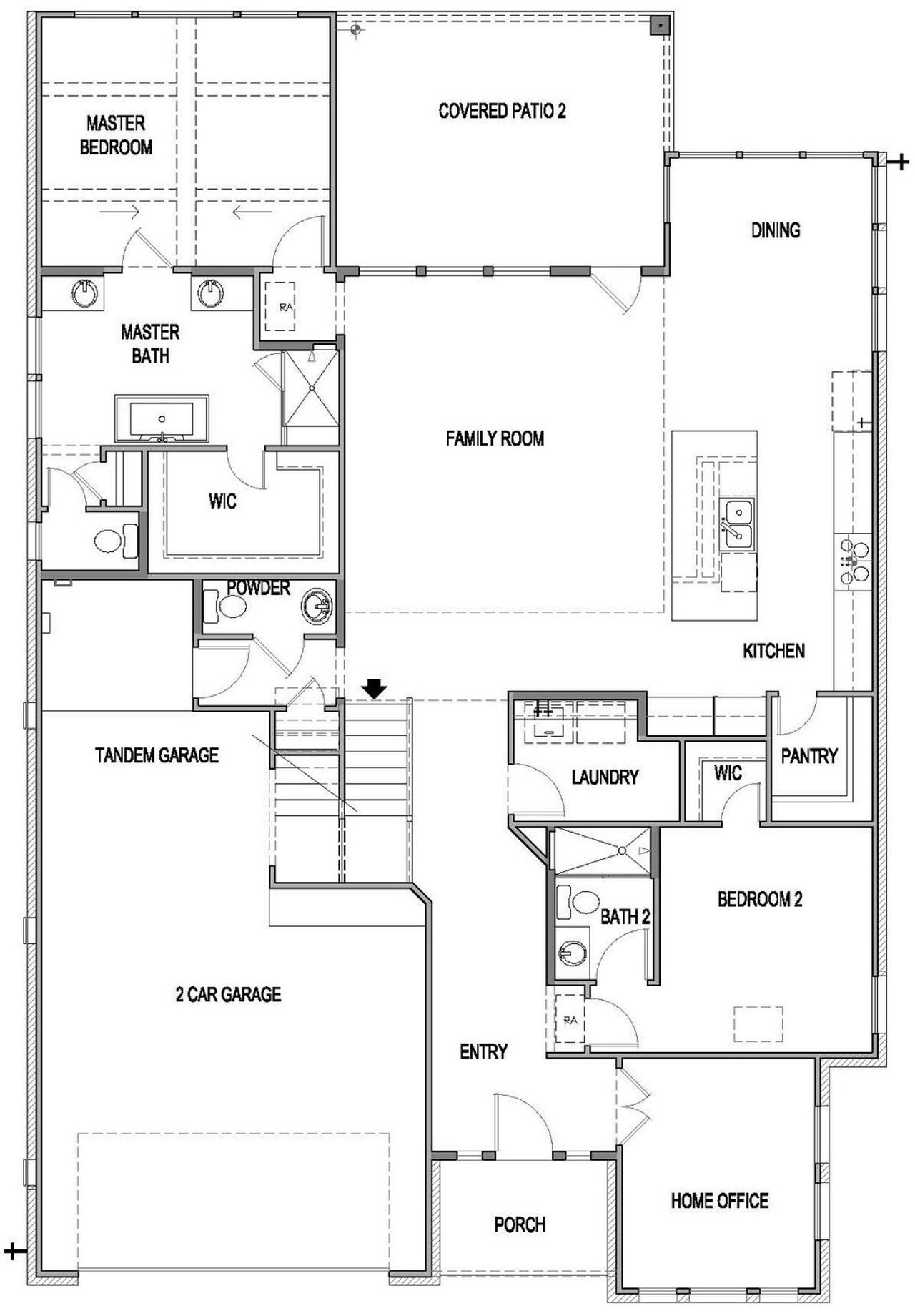 2D floor plan layout of this home in Blackhawk, Pflugerville, TX (Image 2).