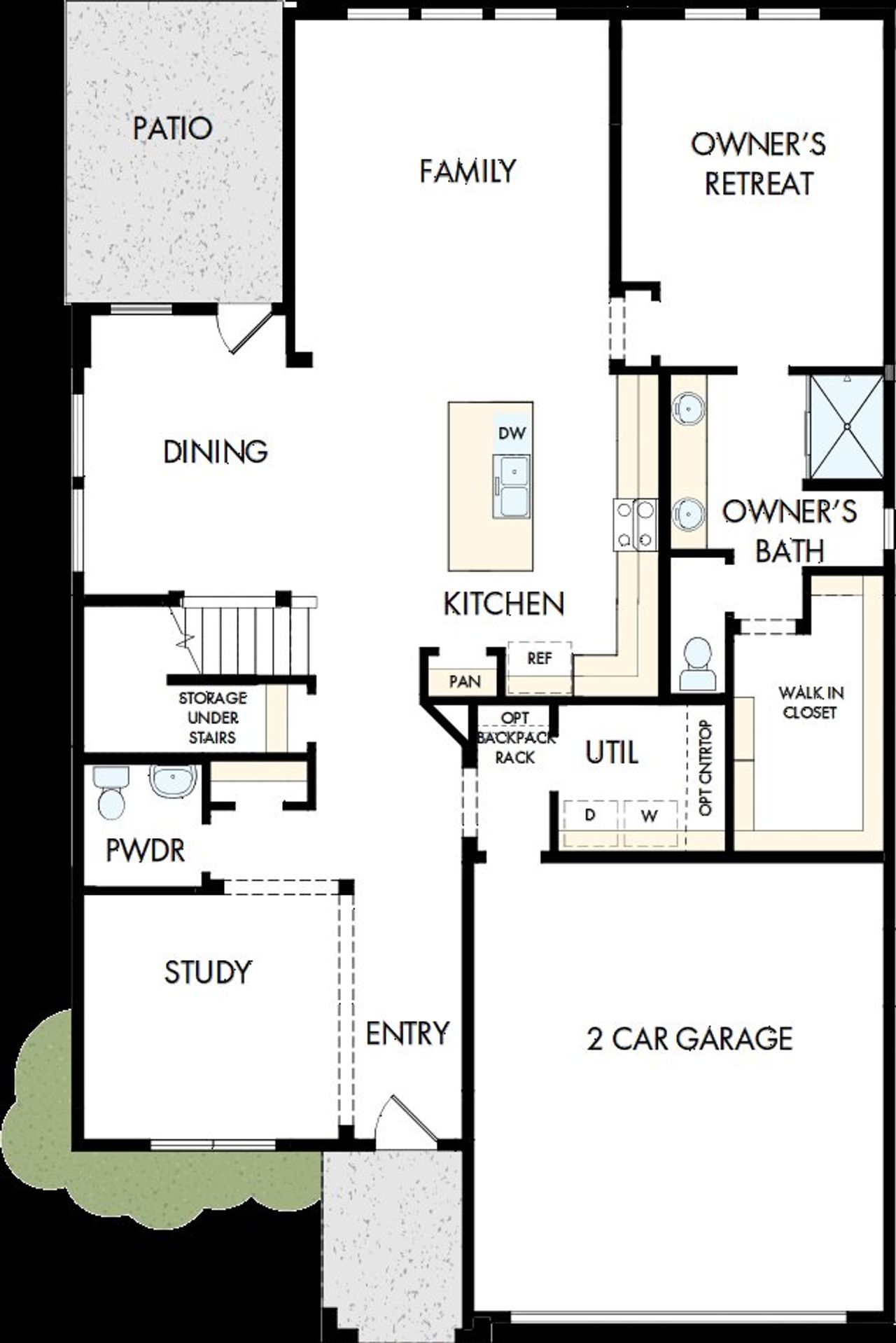 2D floor plan layout of this home in Hidden Springs - The Village Collection, Smyrna, TN (Image 2).