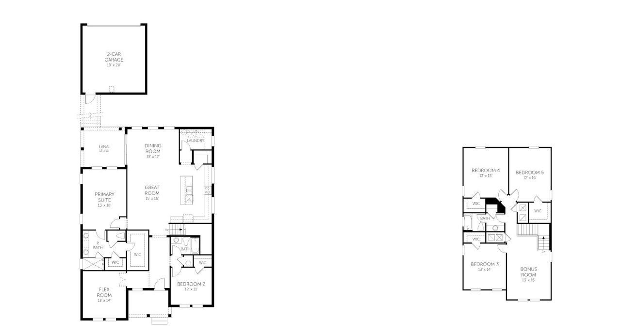 2D floor plan layout of this home in Laureate Park, Orlando, FL (Image 2).