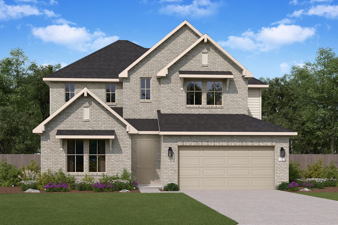 Representative exterior photo of a completed home built from the Rosalie by Risewell Homes in The Residences Collection at Oakberry Trails, Waller, TX (Image 2).