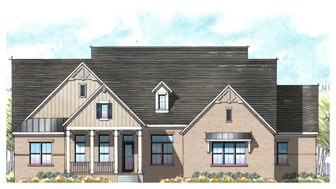 Representative exterior photo of a completed home built from the Laurel II by Jones Homes USA in Heritage at Marvin, Marvin, NC (Image 2).