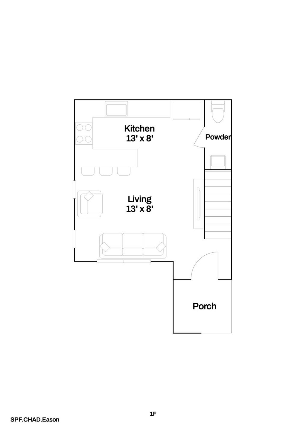 2D floor plan layout for the Eason by Legacy South Homes in Walton Station, Nashville, TN (Image 2).