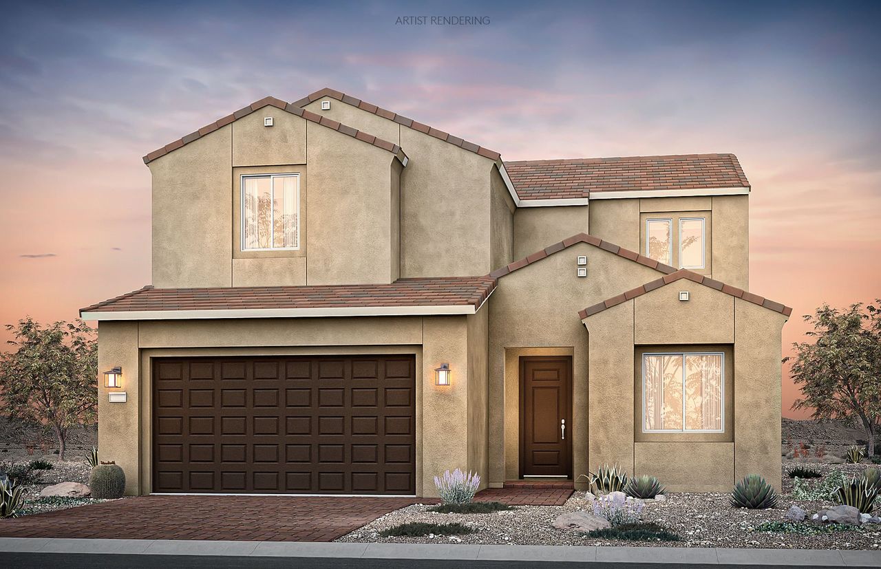 Front exterior of a new home in Upper Canyon, Phoenix, AZ, highlighting curb appeal (Image 2). Front exterior of a new home in Upper Canyon, Phoenix, AZ, highlighting curb appeal (Image 2).