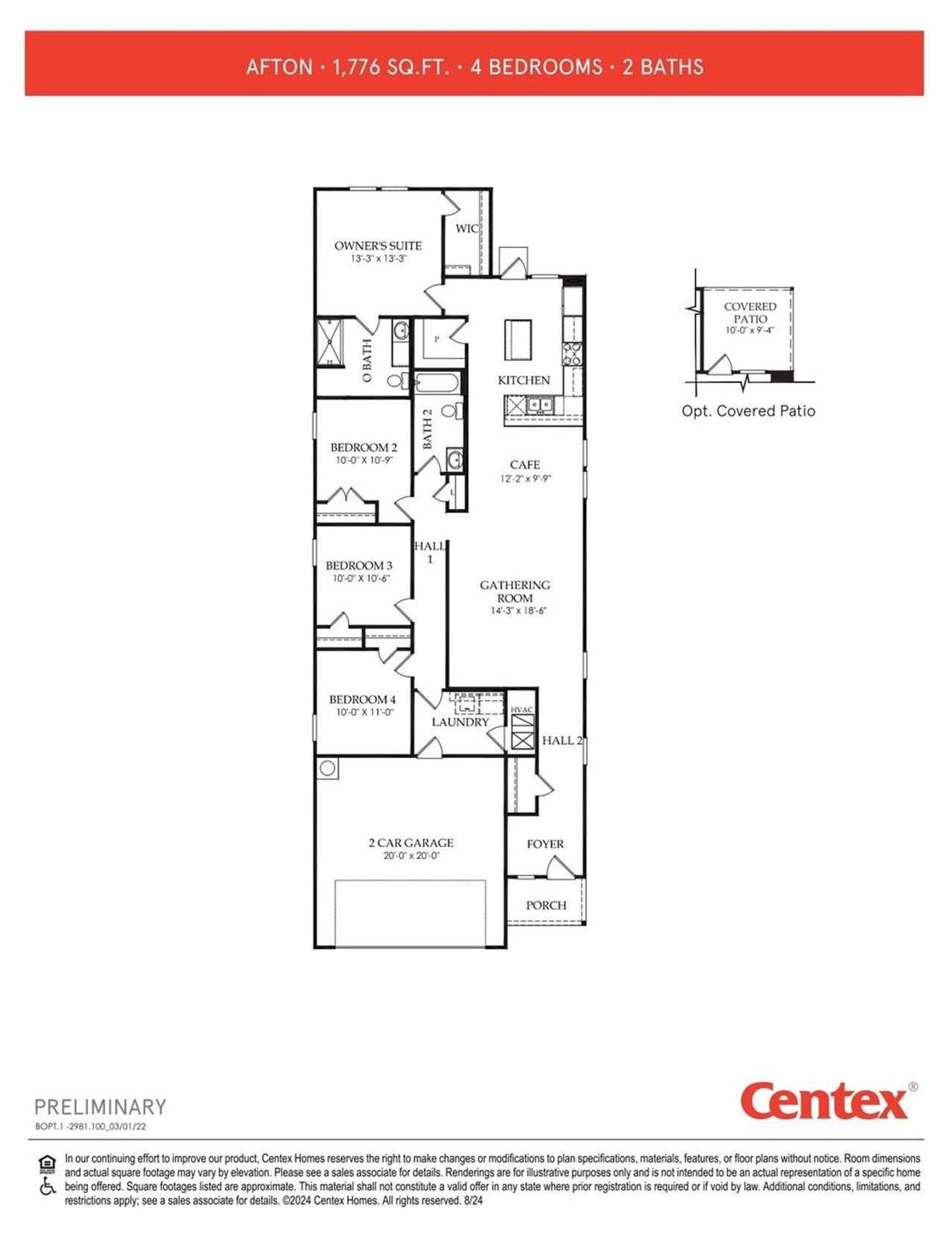 2D floor plan layout of this home in Decker Farms, Magnolia, TX (Image 2).