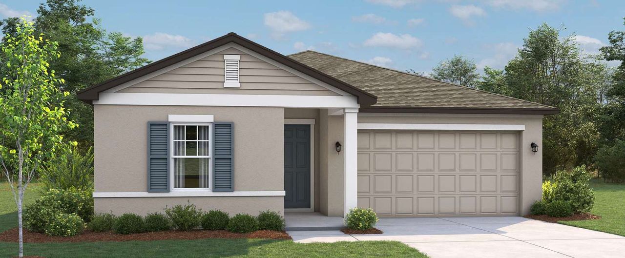 Representative exterior photo of a completed home built from the Hawkins by Ashton Woods in Berry Bay, Wimauma, FL (Image 2). Representative exterior photo of a completed home built from the Hawkins by Ashton Woods in Berry Bay, Wimauma, FL (Image 2).