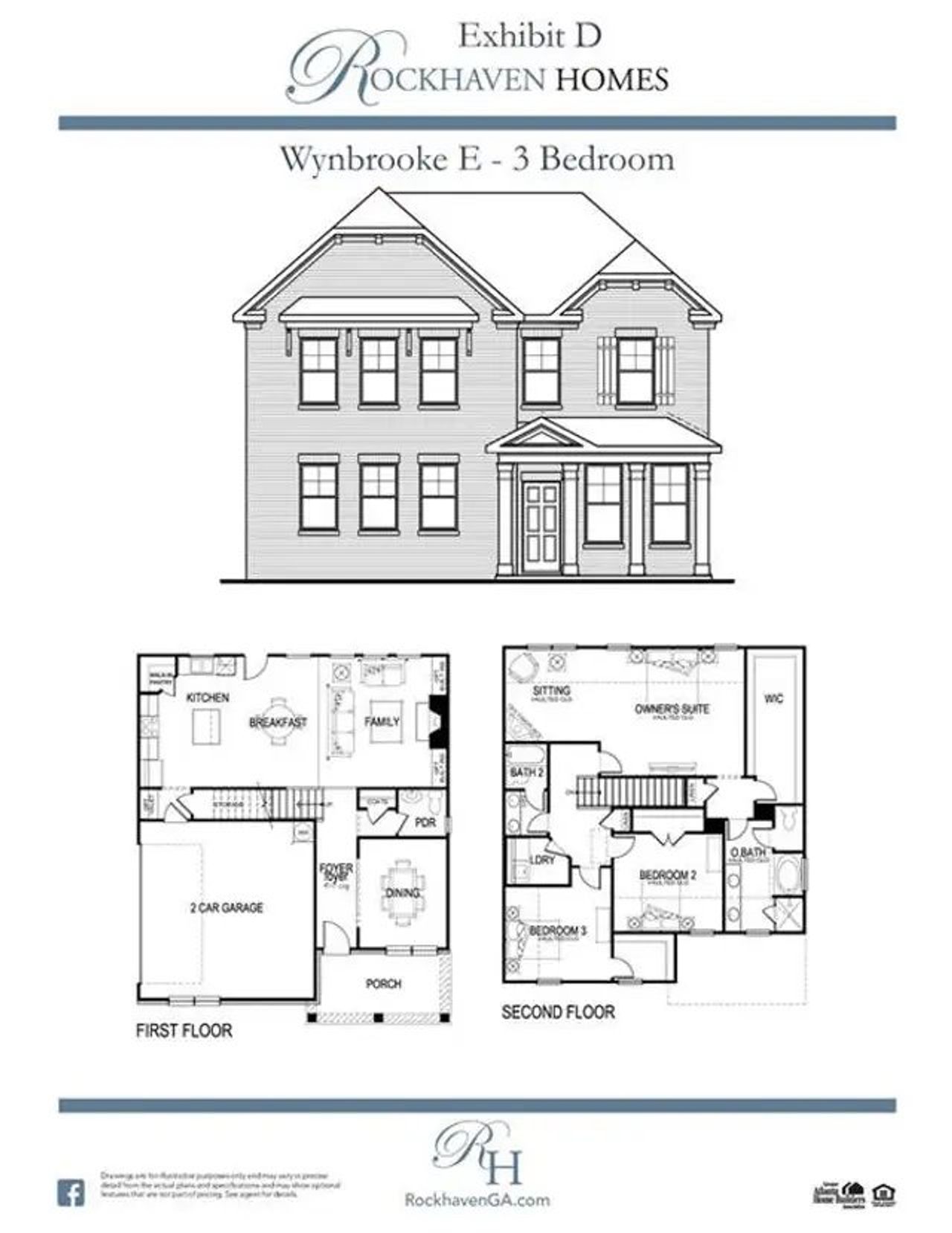 2D floor plan layout for the Wynbrooke by Rockhaven Homes in Broadlands, Atlanta, GA (Image 2). 2D floor plan layout for the Wynbrooke by Rockhaven Homes in Broadlands, Atlanta, GA (Image 2).