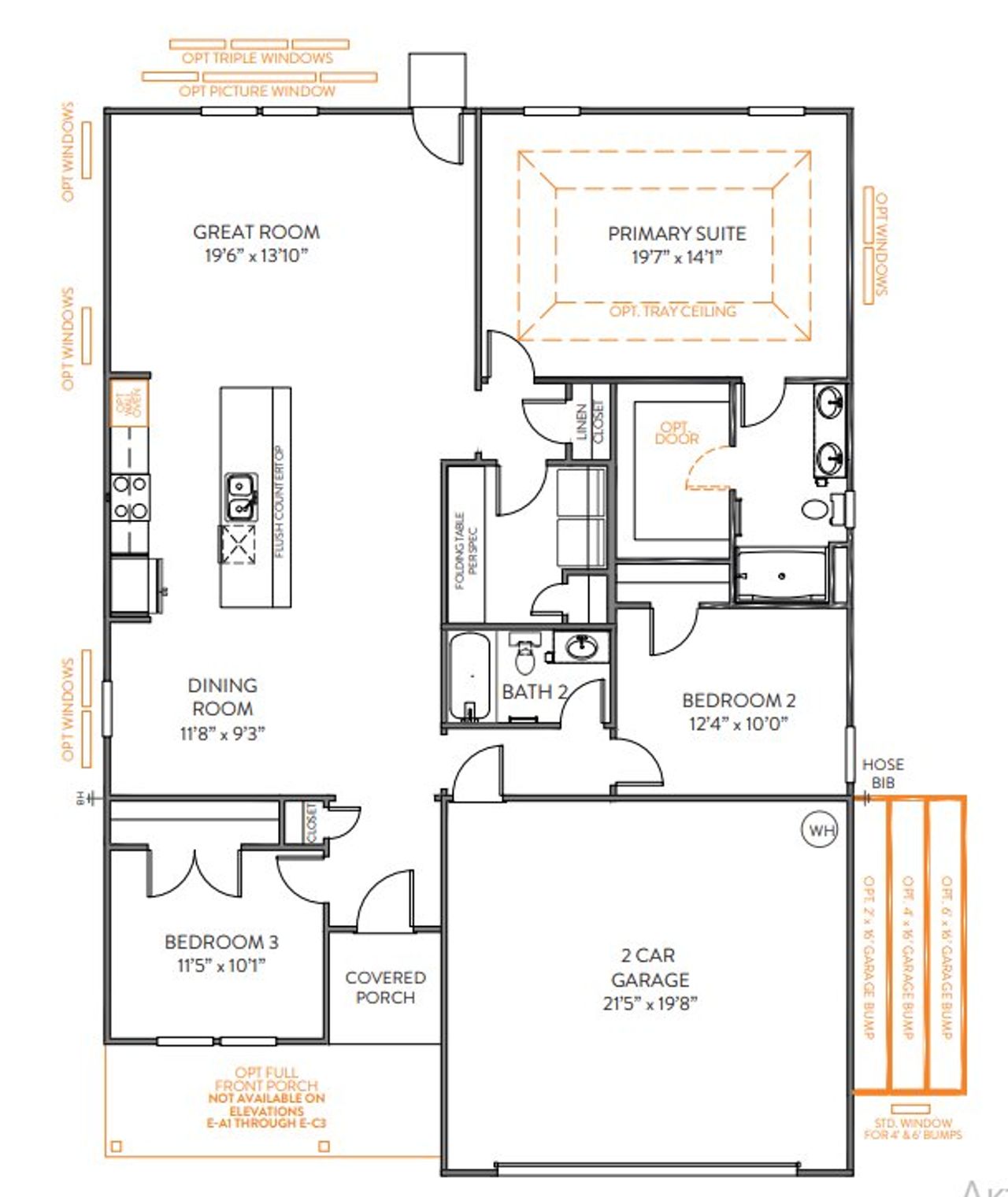 2D floor plan layout for the TA1600 by True Homes in Reedy Fork Middleton, Greensboro, NC (Image 2). 2D floor plan layout for the TA1600 by True Homes in Reedy Fork Middleton, Greensboro, NC (Image 2).