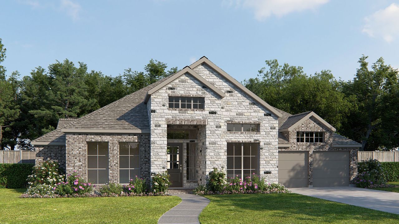 Representative exterior photo of a completed home built from the 3600W by Perry Homes in Parkside On The River West 70'/80', Georgetown, TX (Image 2). Representative exterior photo of a completed home built from the 3600W by Perry Homes in Parkside On The River West 70'/80', Georgetown, TX (Image 2).