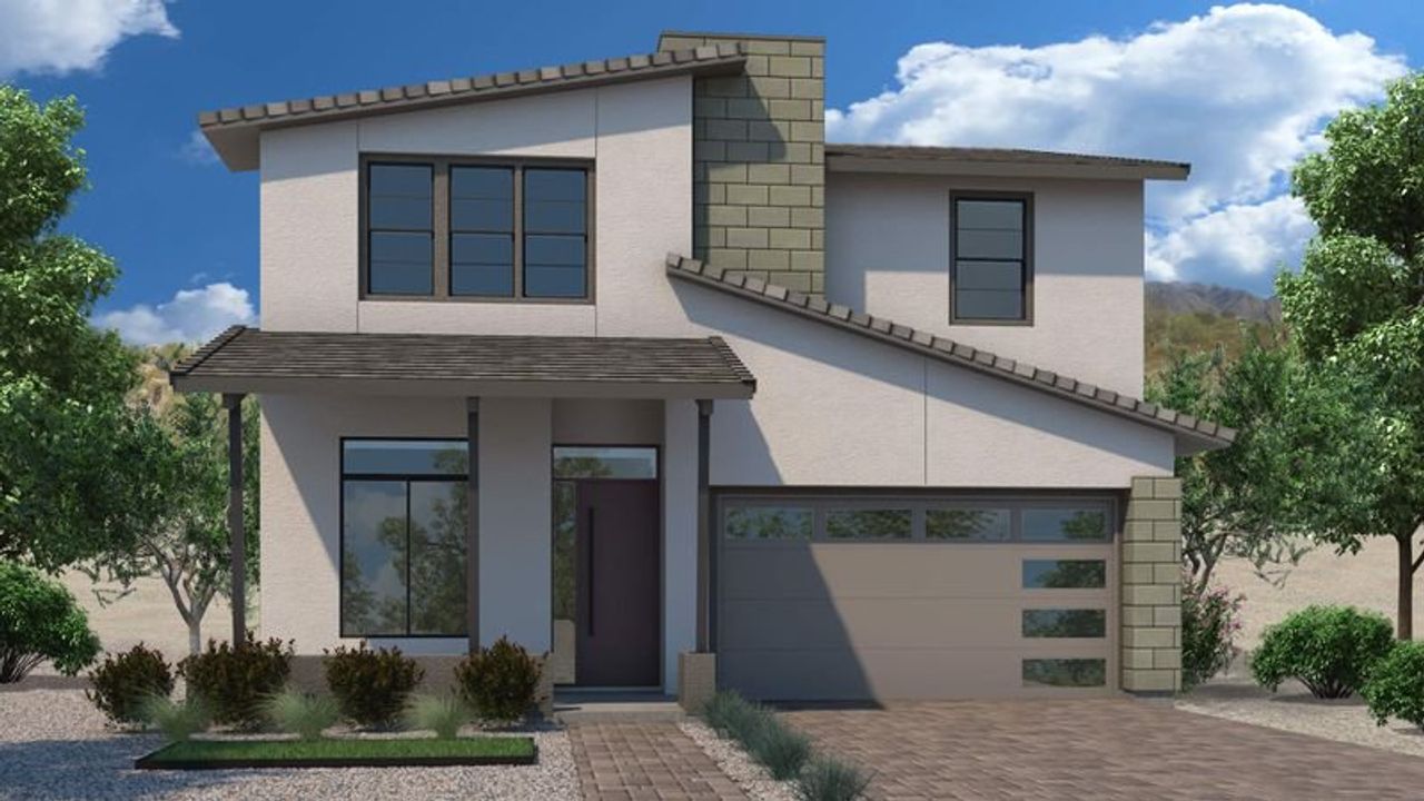 Representative exterior photo of a completed home built from the Residence 3 by Porchlight Homes in Ocotillo Lane, Phoenix, AZ (Image 2).
