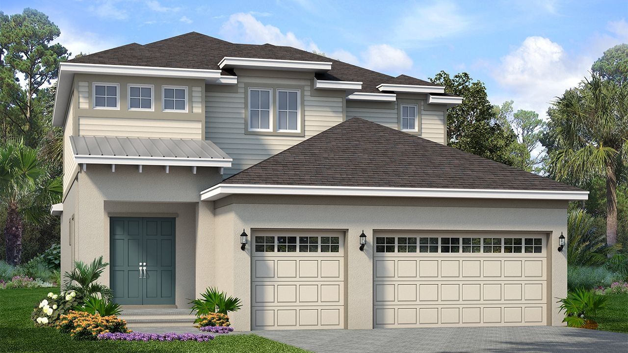 Representative exterior photo of a completed home built from the Largo by Park Square Residential in Tamarack at Two Rivers, Zephyrhills, FL (Image 2).