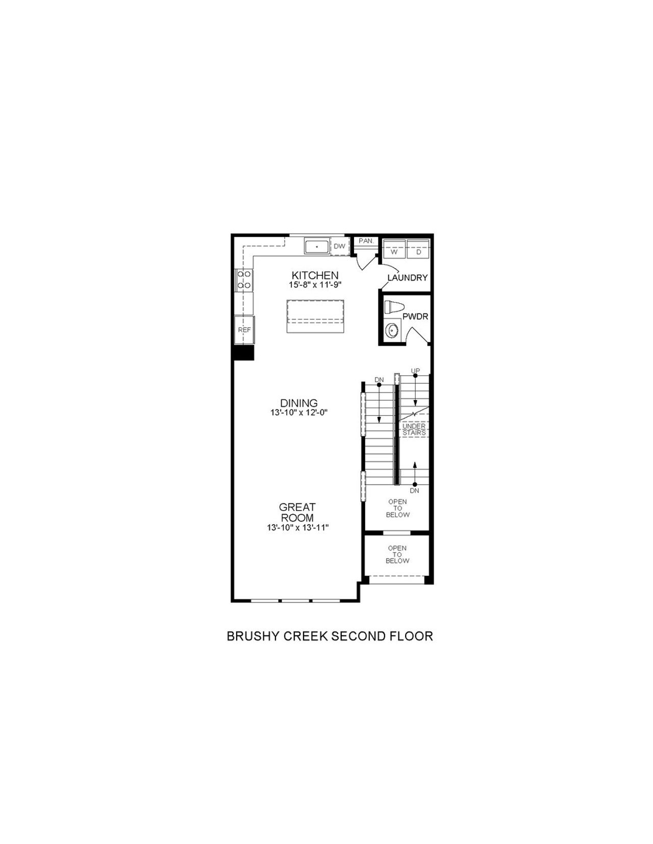 2D floor plan layout for the The Brushy Creek by RGC Multifamily Group in The Townhomes at Old Settlers, Round Rock, TX (Image 2). 2D floor plan layout for the The Brushy Creek by RGC Multifamily Group in The Townhomes at Old Settlers, Round Rock, TX (Image 2).