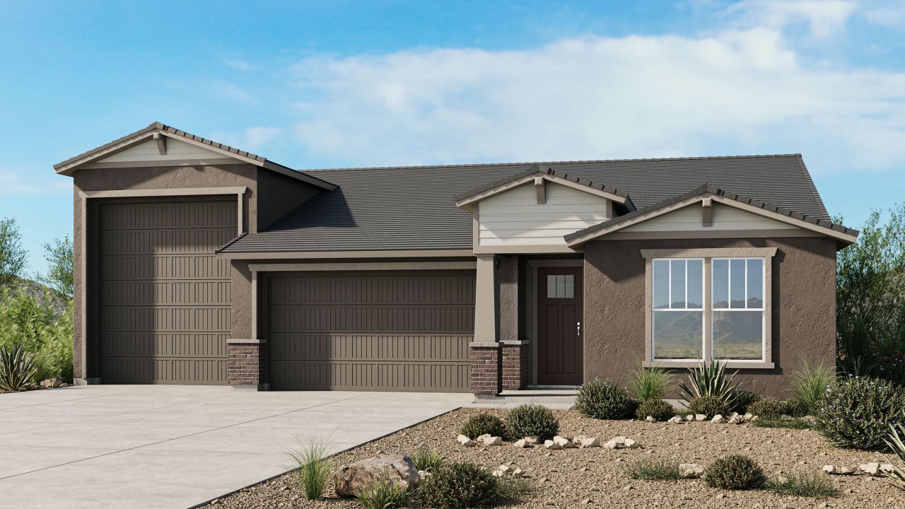 Representative exterior photo of a completed home built from the Crossing by Taylor Morrison in Borgata Journey, Queen Creek, AZ (Image 2).