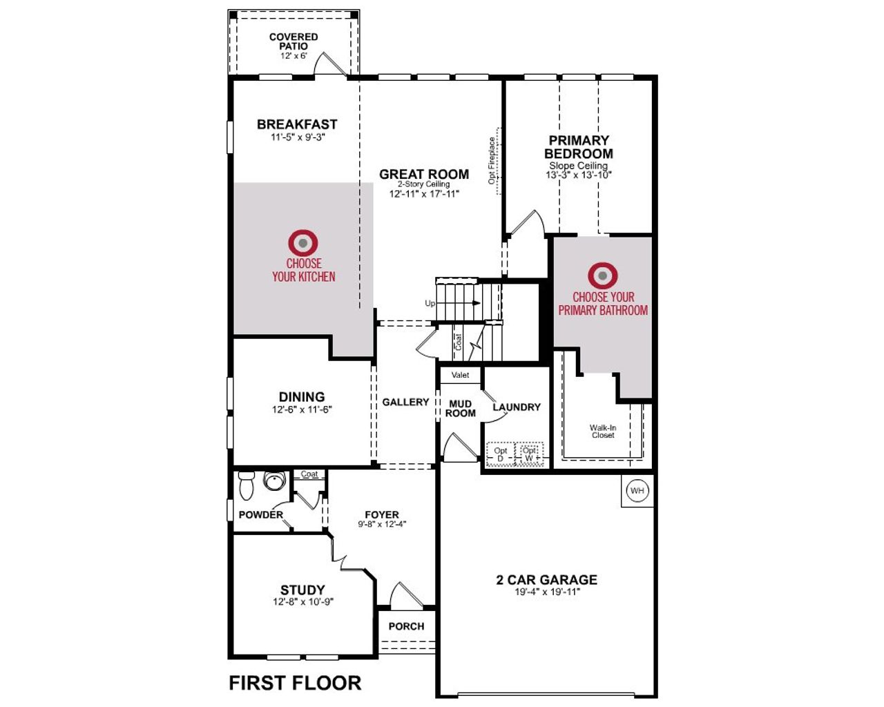 2D floor plan layout of this home in Venado Crossing, Cibolo, TX (Image 2).