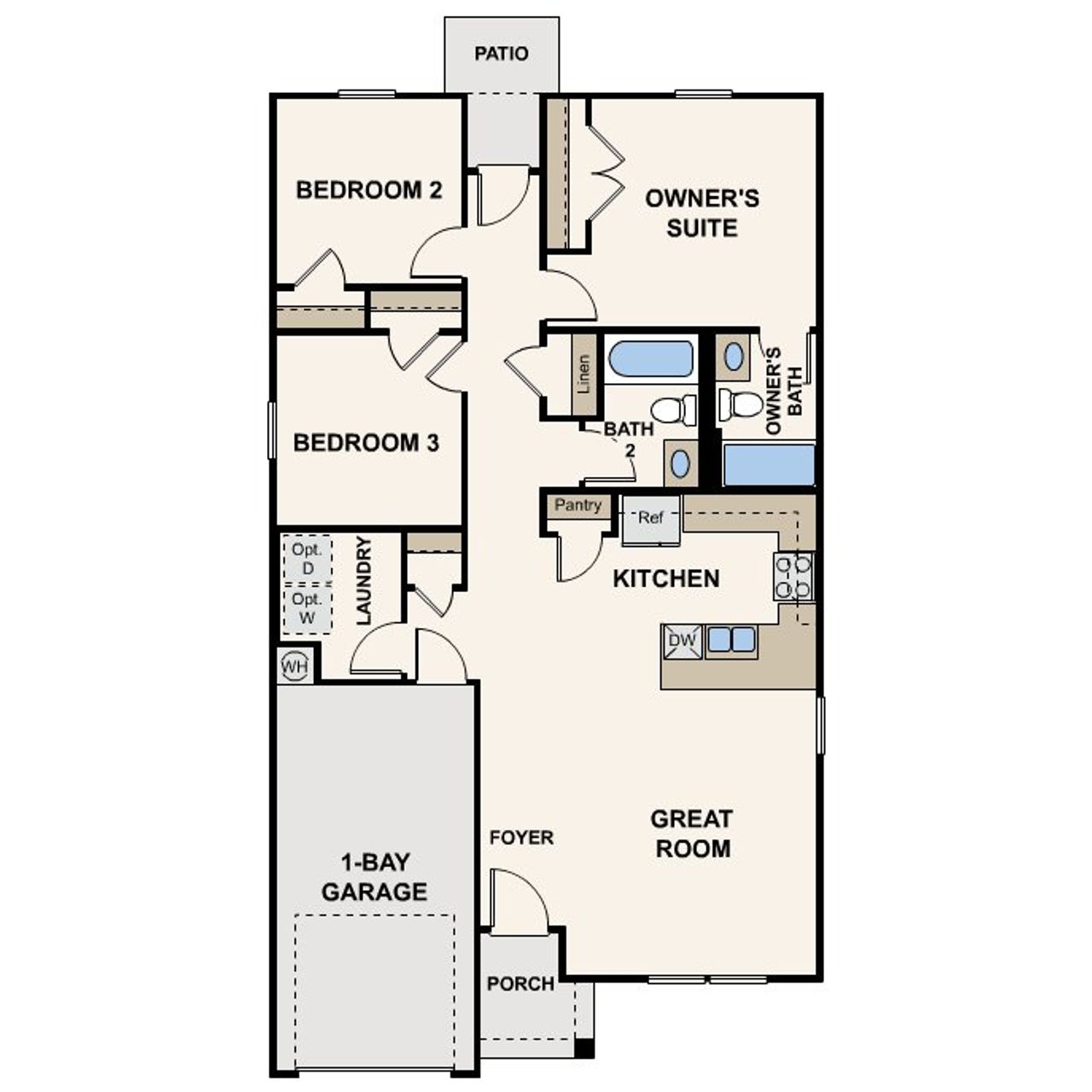 2D floor plan layout of this home in Arizona City, Arizona City, AZ (Image 2).