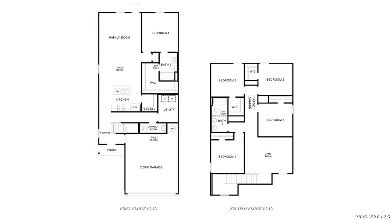 2D floor plan layout of this home in Preserve at Medina, Von Ormy, TX (Image 2).