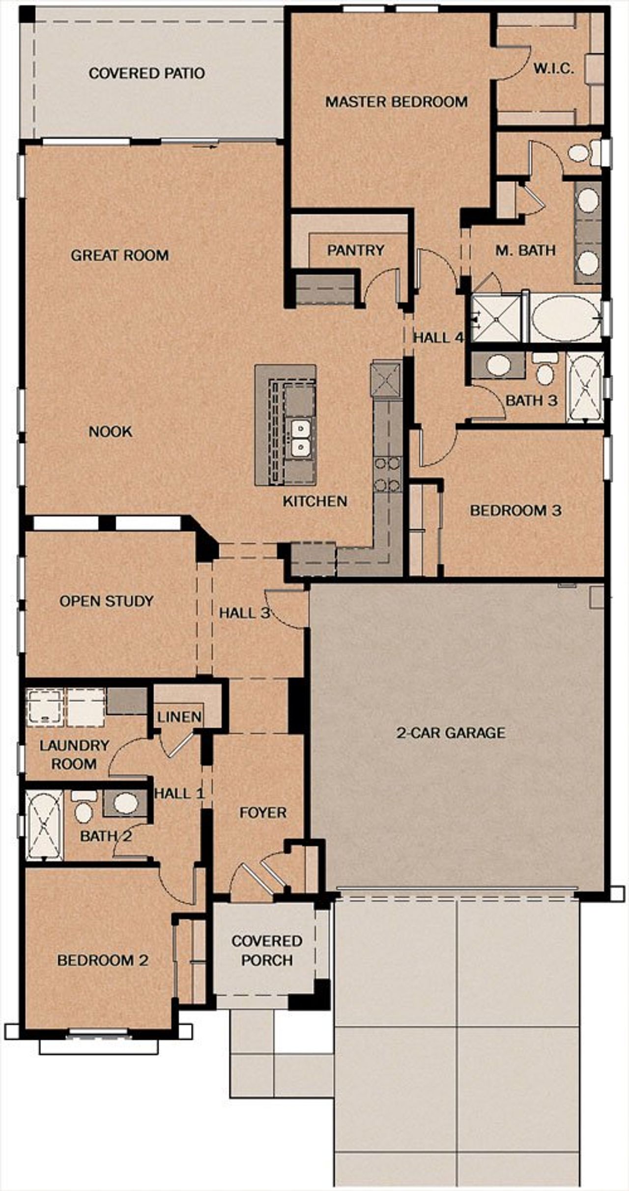 2D floor plan layout of this home in Sierra Nevada, Surprise, AZ (Image 2).