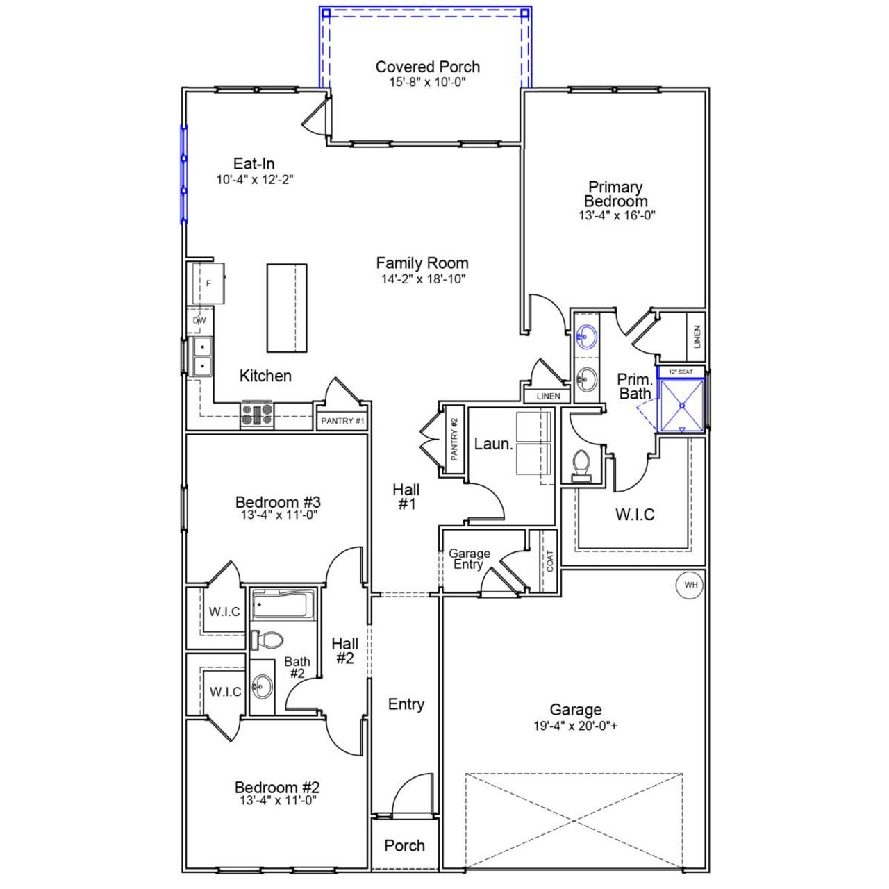 2D floor plan layout of this home in Fairway Woods at Wyboo, Manning, SC (Image 2). 2D floor plan layout of this home in Fairway Woods at Wyboo, Manning, SC (Image 2).
