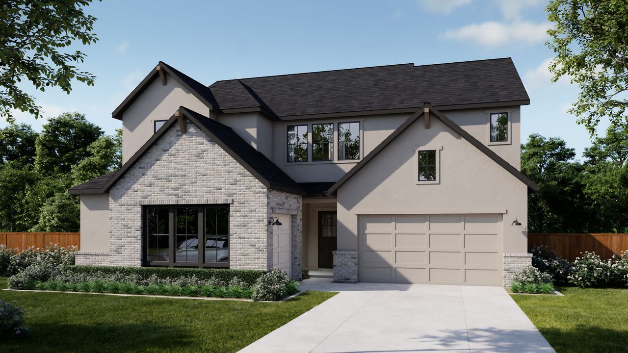 Representative exterior photo of a completed home built from the 5055 by Risewell Homes in Bluff Haven, Georgetown, TX (Image 2).