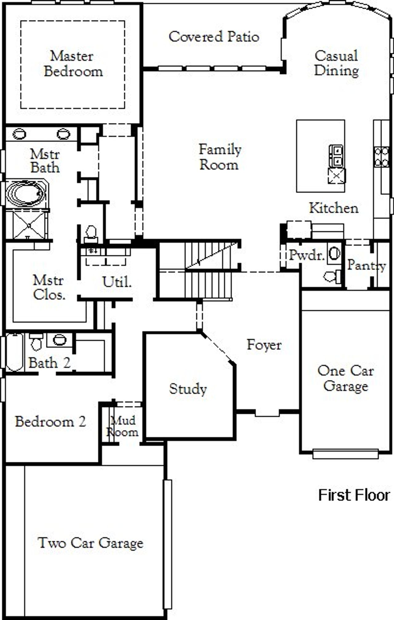 2D floor plan layout of this home in Wildflower Ranch, Fort Worth, TX (Image 2).