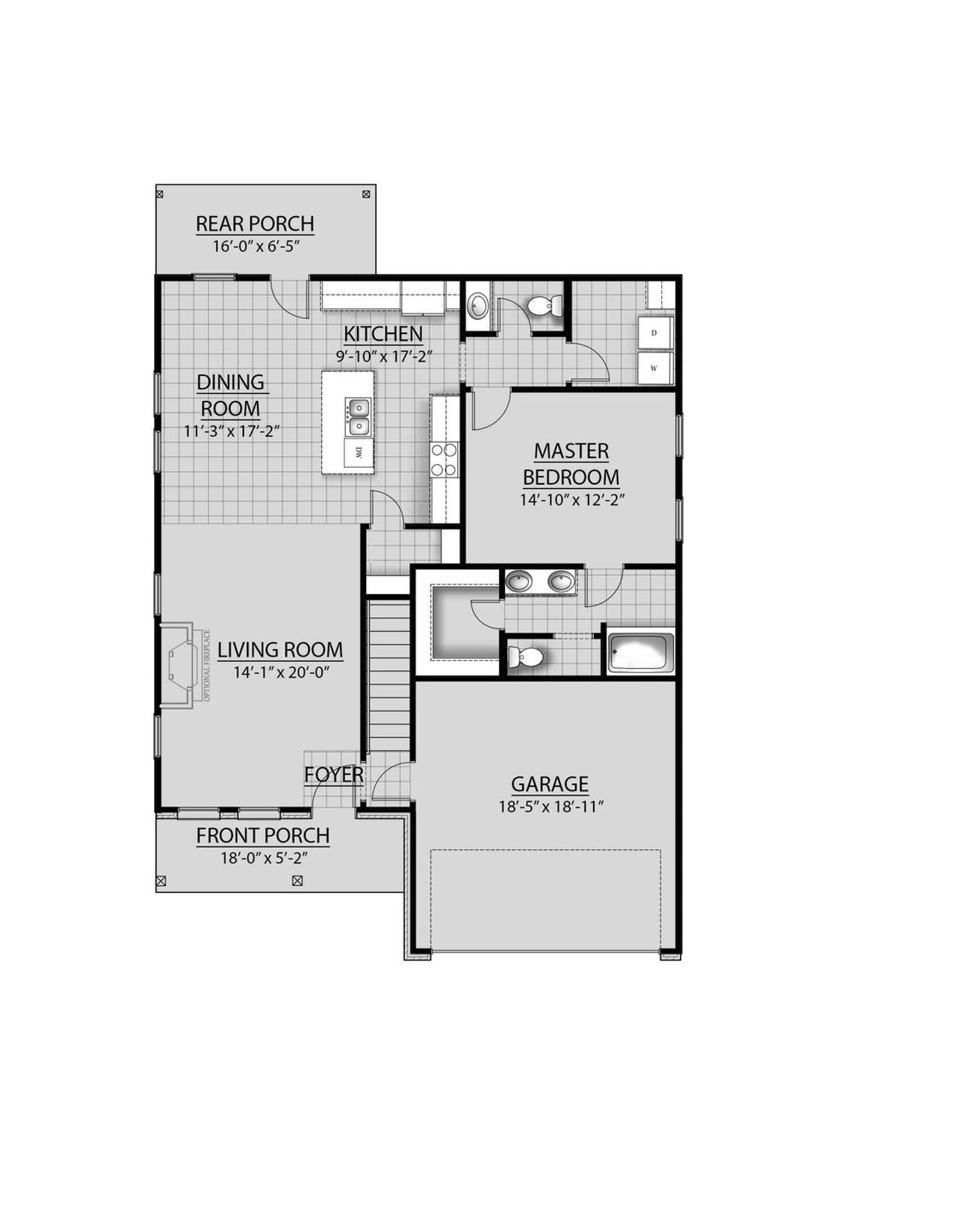 2D floor plan layout for the Aberdeen V H by DSLD Homes in Eagle Pointe, Pensacola, FL (Image 2).