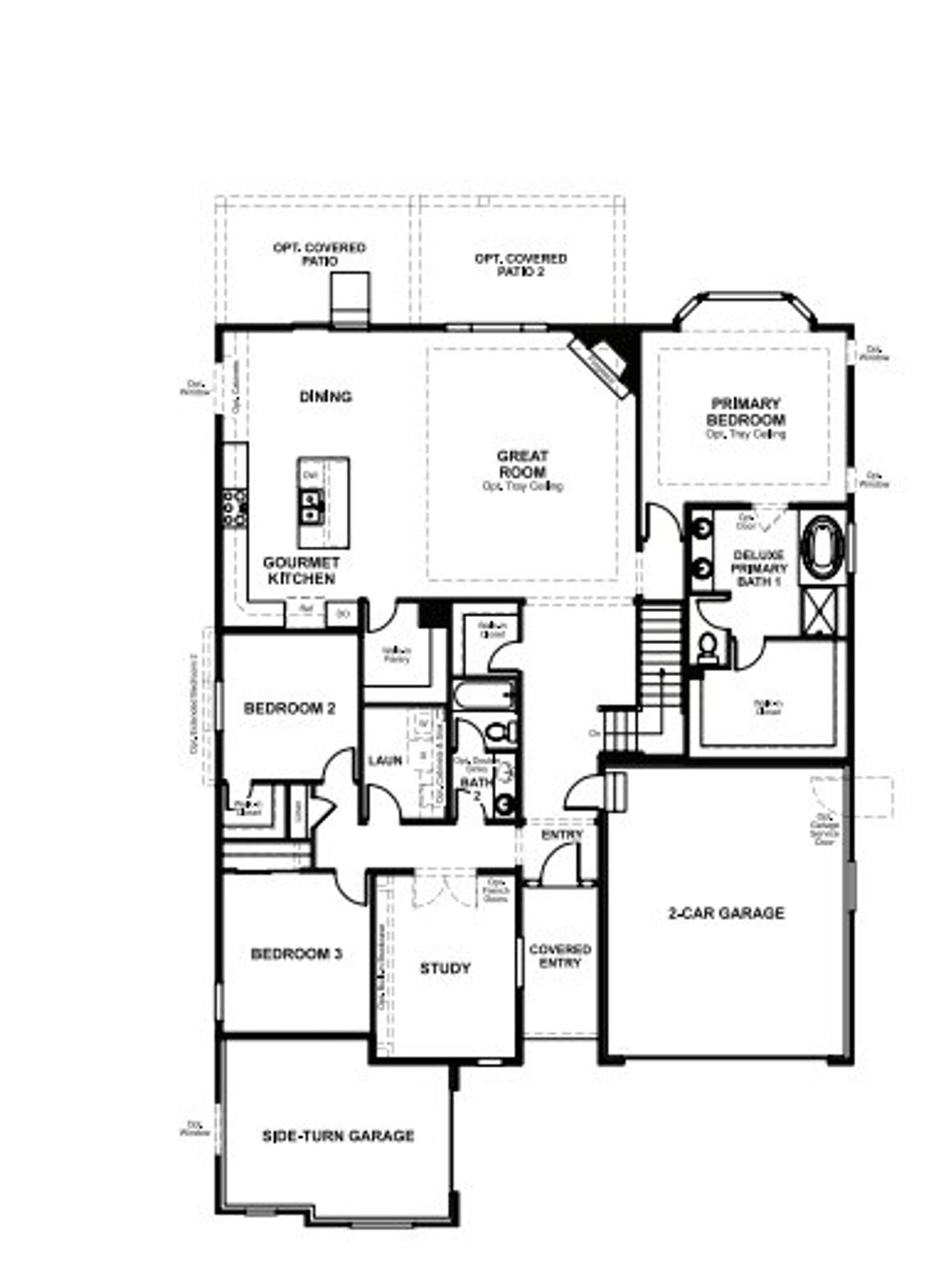 2D floor plan layout of this home in The Aurora Highlands, Aurora, CO (Image 2).