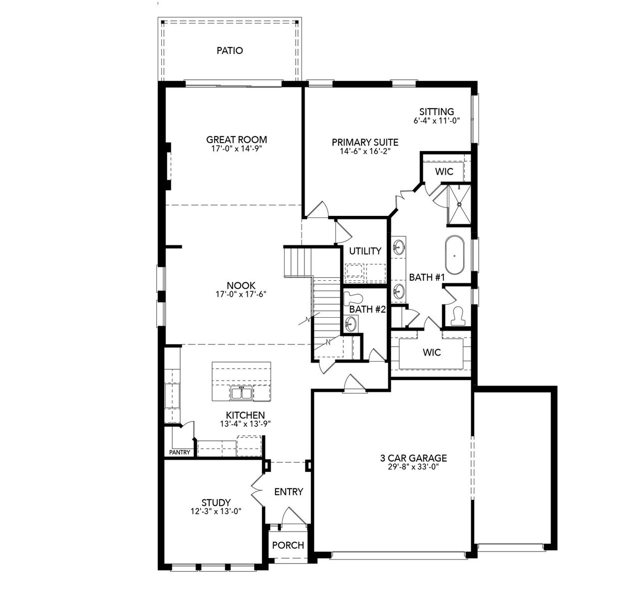2D floor plan layout of this home in Kelly Ranch, Aledo, TX (Image 2).