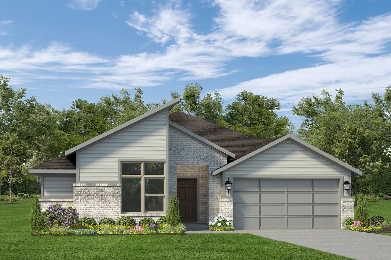 Representative exterior photo of a completed home built from the Julian by Autograph Homes in Sundance Cove - Paintbrush Collection, Crosby, TX (Image 2). Representative exterior photo of a completed home built from the Julian by Autograph Homes in Sundance Cove - Paintbrush Collection, Crosby, TX (Image 2).