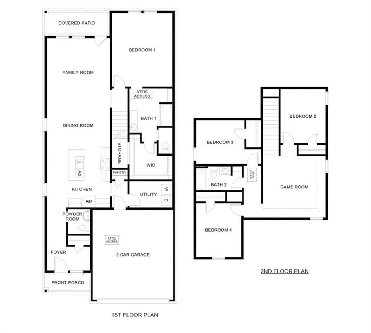 2D floor plan layout of this home in Creekside Ranch, Blue Ridge, TX (Image 2).