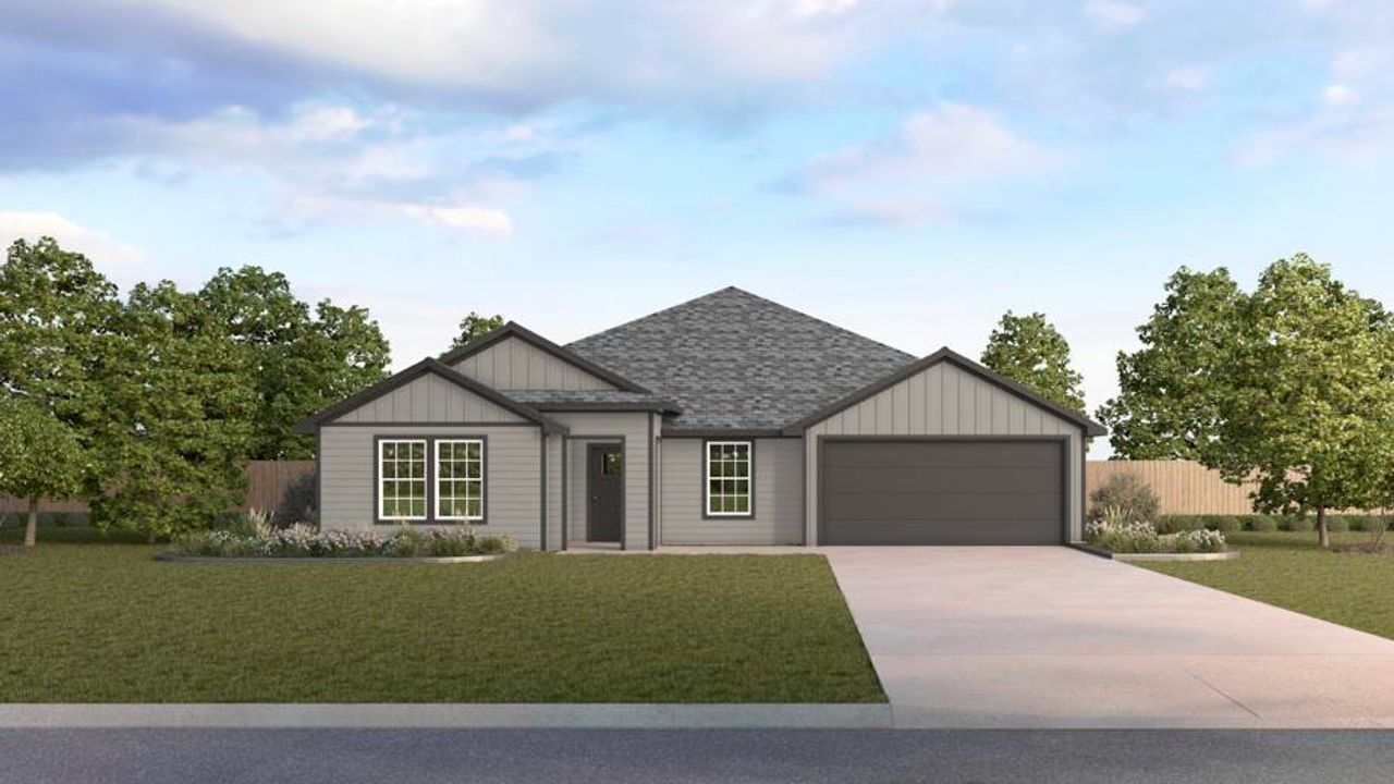 Front exterior of a new home in Waverly Estates, Josephine, TX, highlighting curb appeal (Image 2).