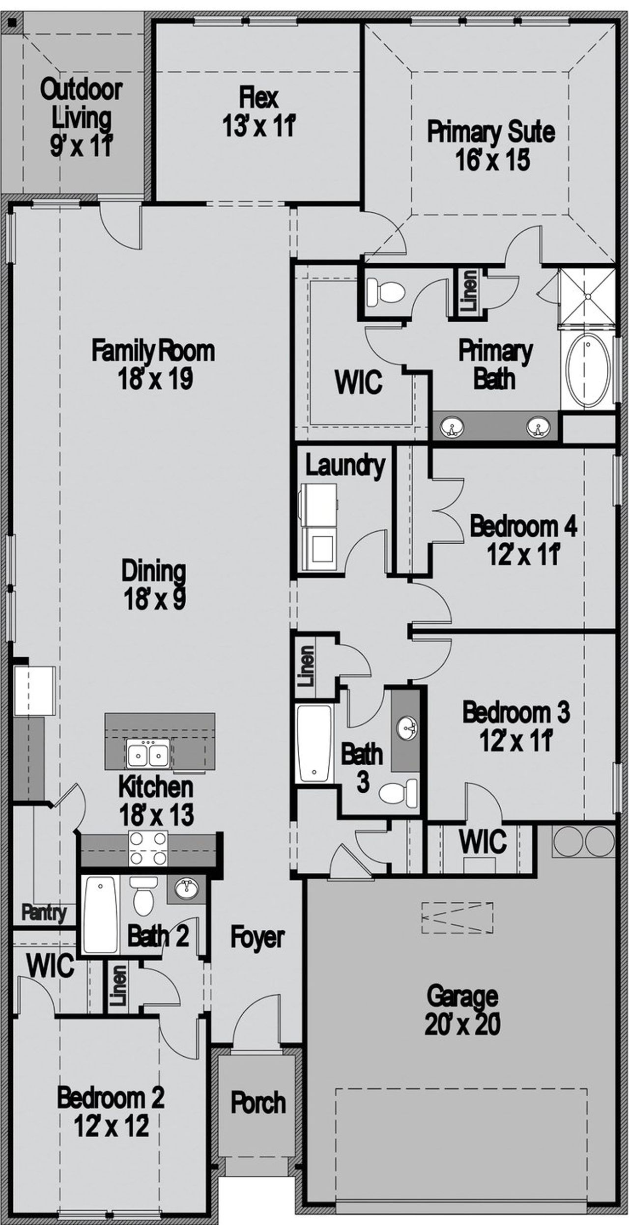 2D floor plan layout of this home in Elevon, Lavon, TX (Image 2). 2D floor plan layout of this home in Elevon, Lavon, TX (Image 2).