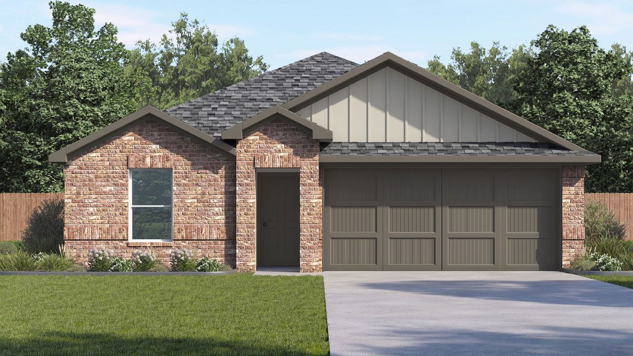 Representative exterior photo of a completed home built from the Baylor by D.R. Horton in Westward Pointe, Sealy, TX (Image 2).