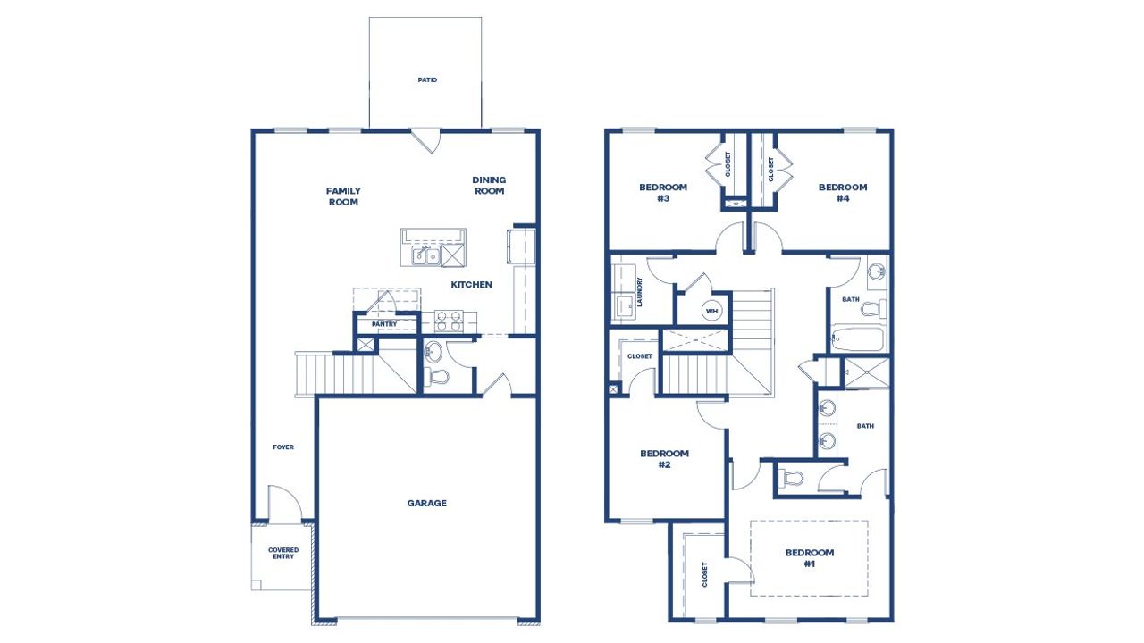 2D floor plan layout for the Oakgrove by D.R. Horton in Brookland Commons, Monroe, GA (Image 2).