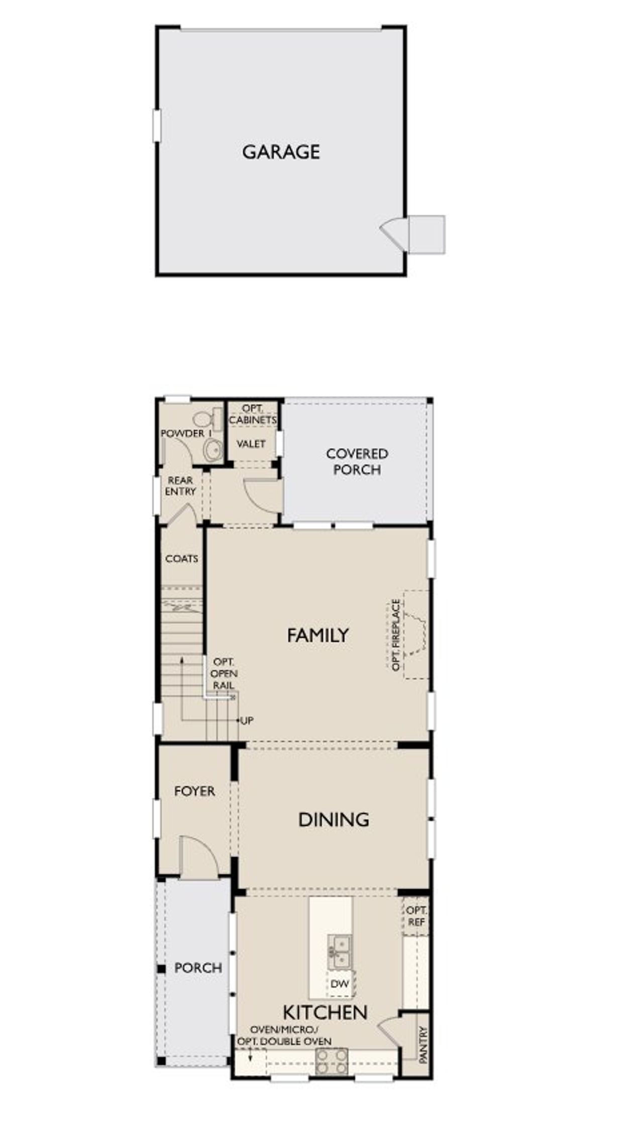 2D floor plan layout for the Azalea by Ashton Woods in Midtown at Nexton, Summerville, SC (Image 2).