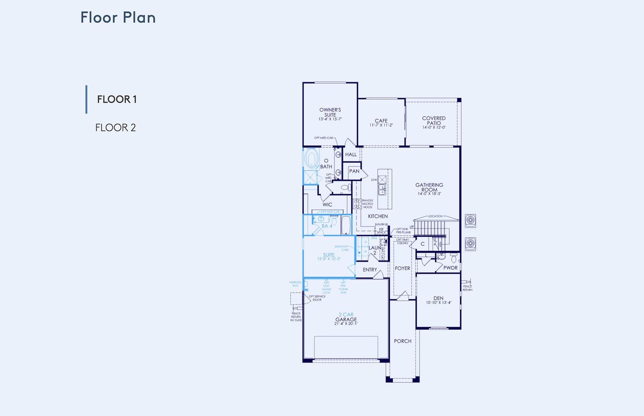 2D floor plan layout of this home in Legado West, Queen Creek, AZ (Image 2).