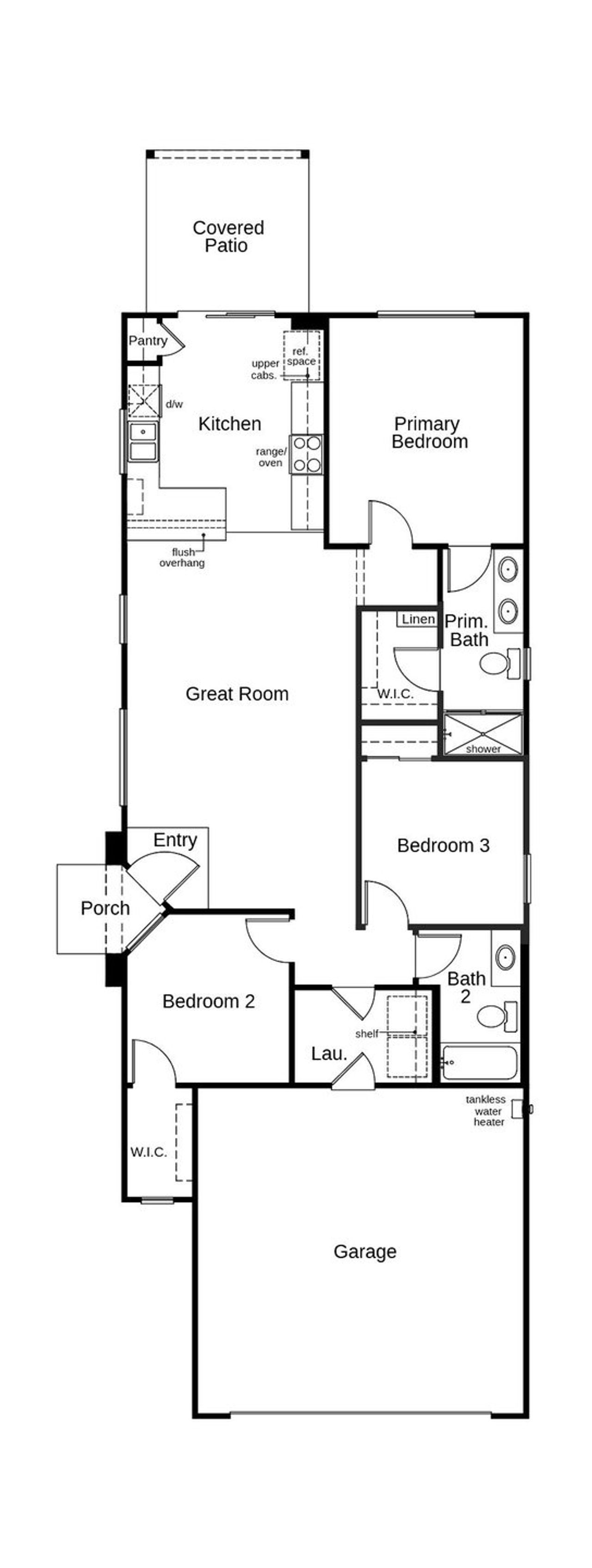 2D floor plan layout of this home in Founders Ridge, Vail, AZ (Image 2).