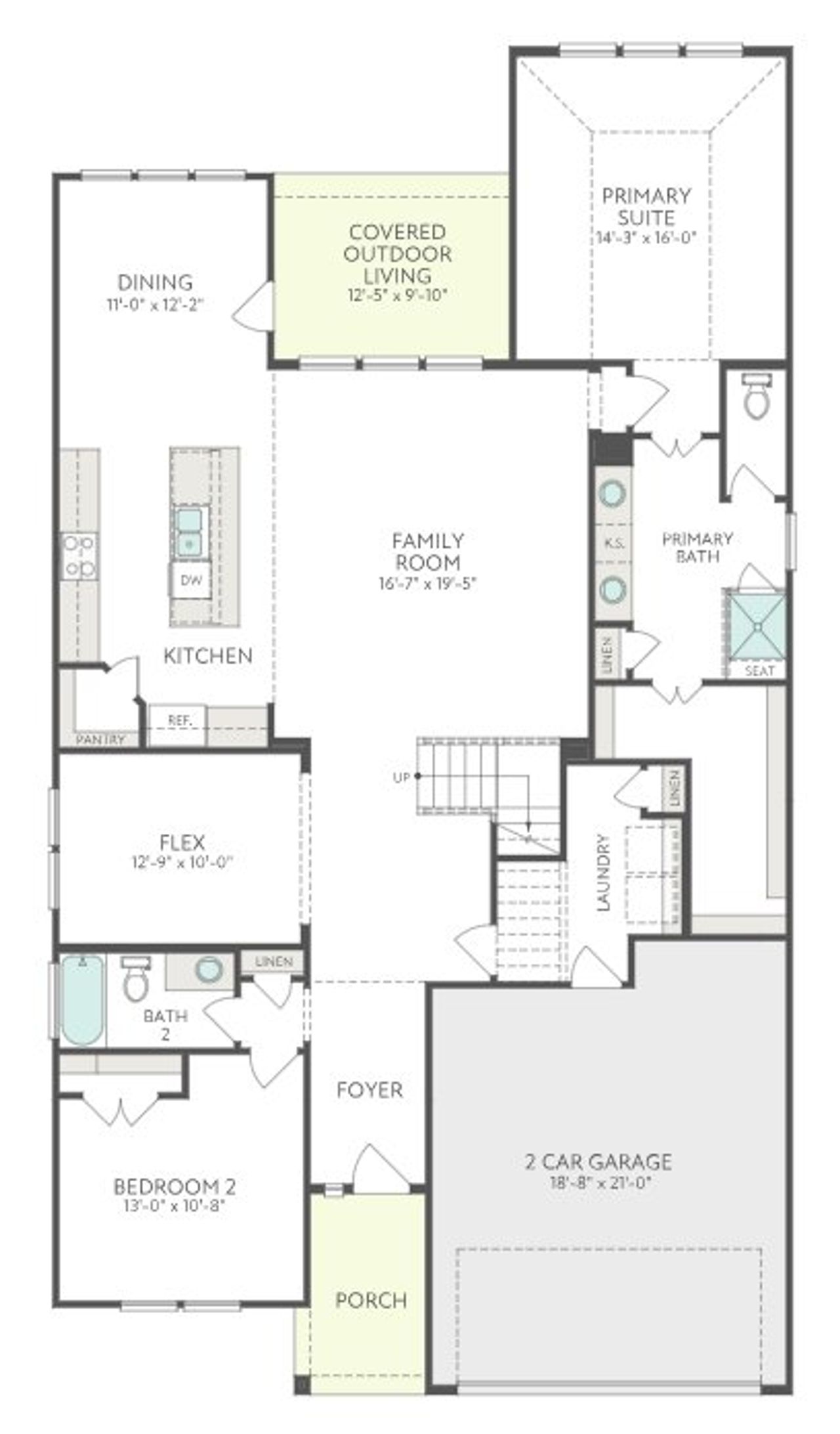 2D floor plan layout for the Verdin by Tri Pointe Homes in Clopton Farms, Montgomery, TX (Image 2).