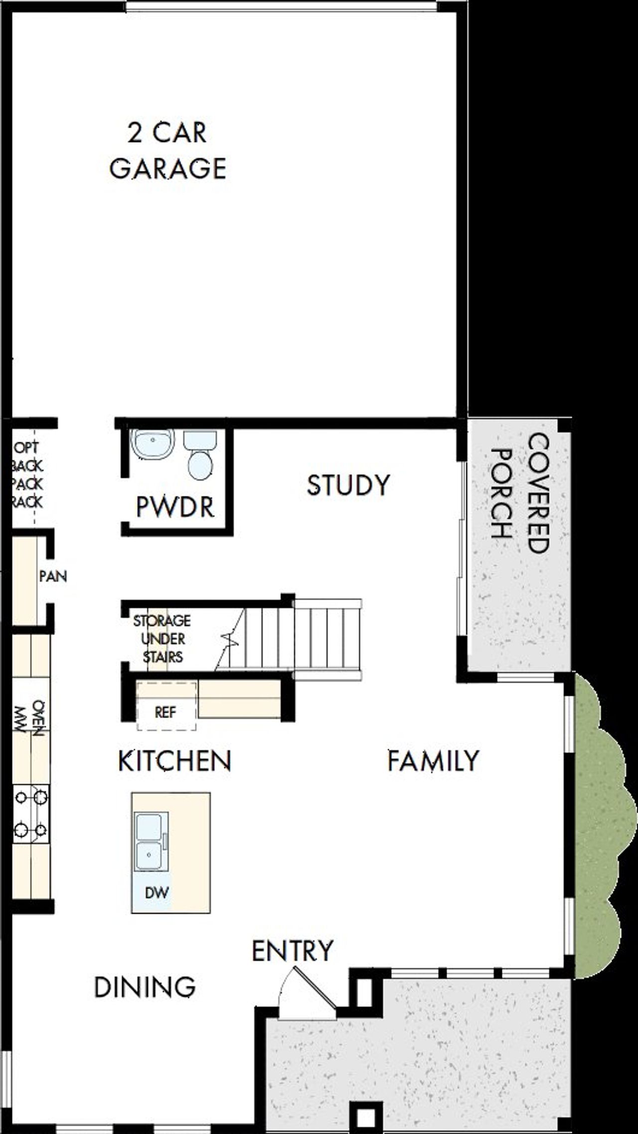 2D floor plan layout of this home in The River District - Pioneer Collection, Charlotte, NC (Image 2).
