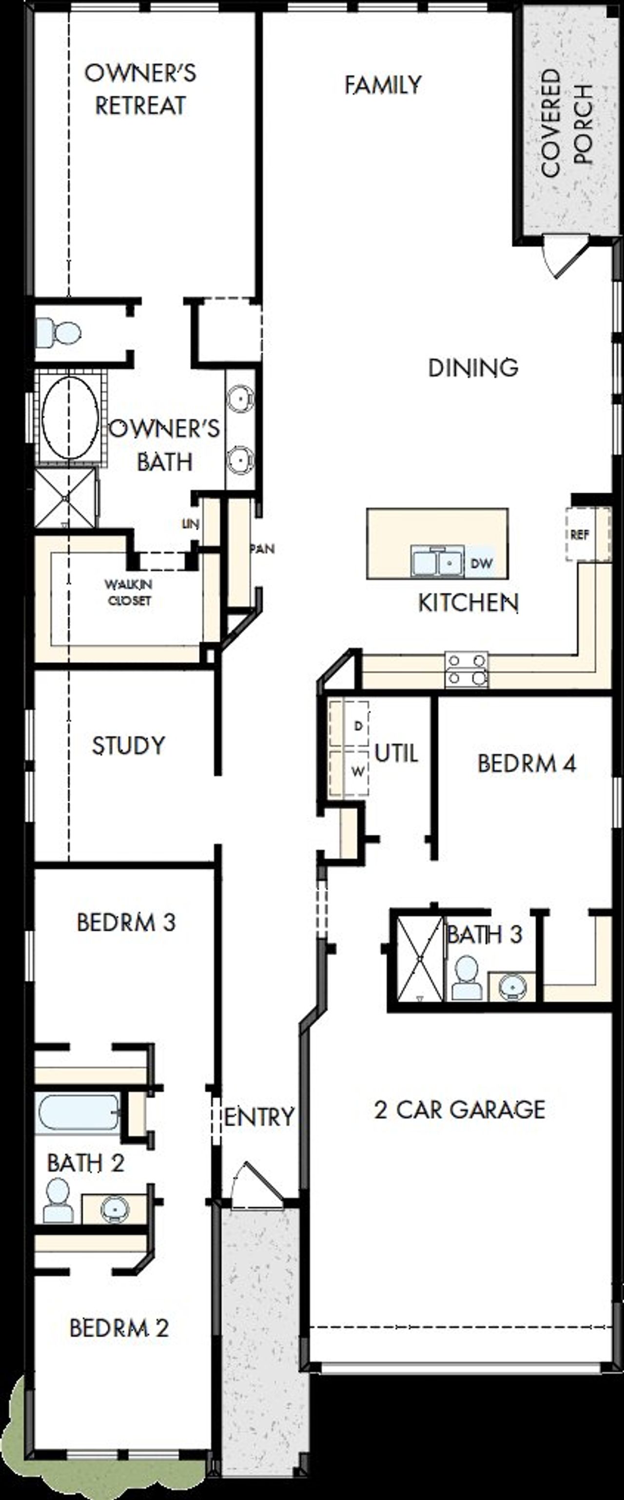 2D floor plan layout of this home in Jordan Ranch - Terrace Collection, Fulshear, TX (Image 2).