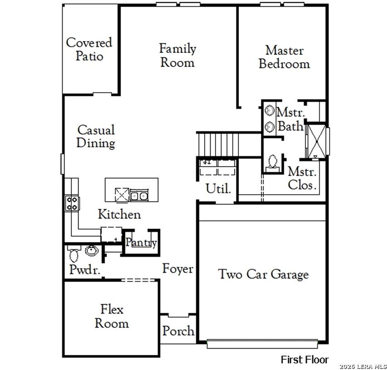 2D floor plan layout of this home in Hickory Ridge, Elmendorf, TX (Image 2).