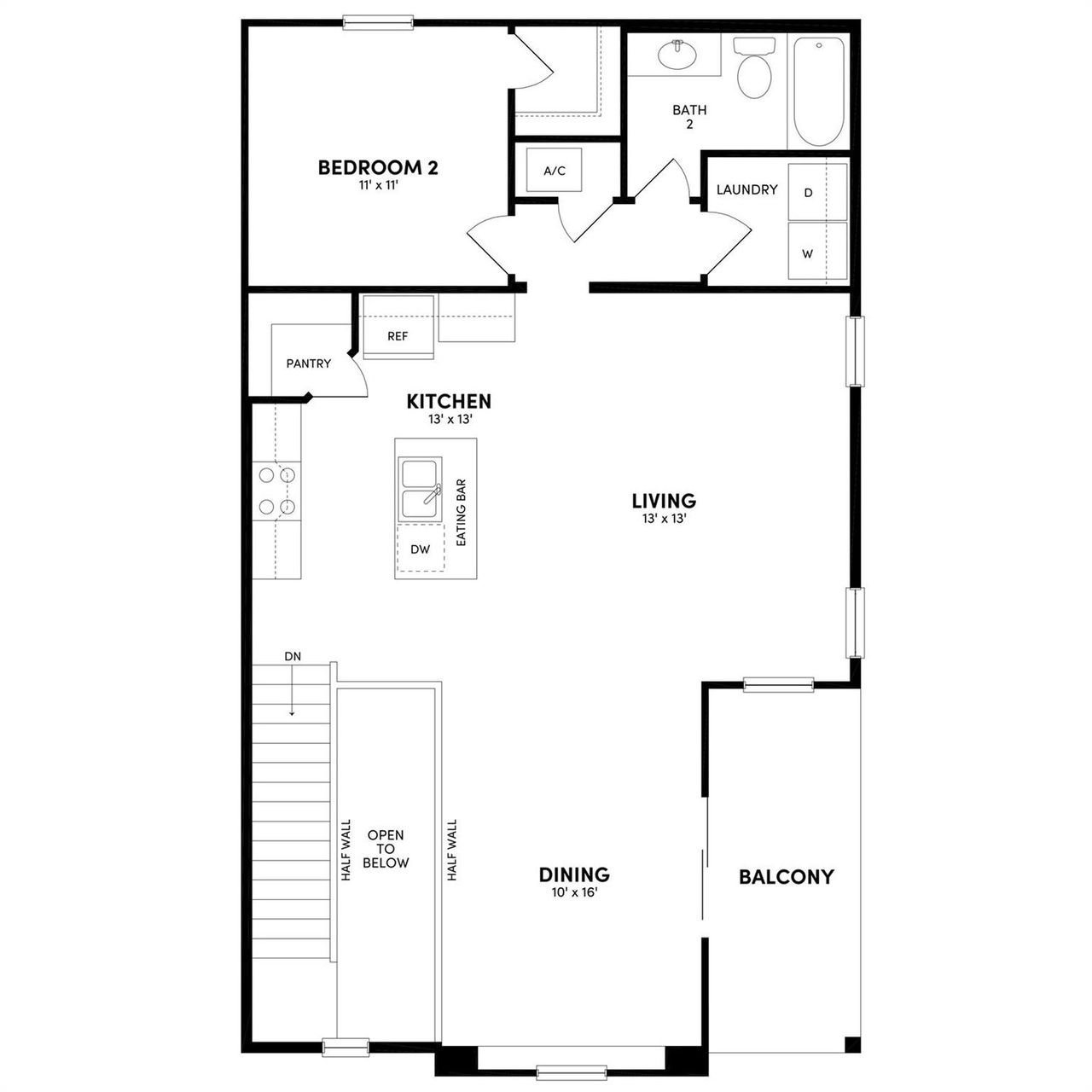 A clear floor plan outlines the thoughtful layout of this inviting living space.