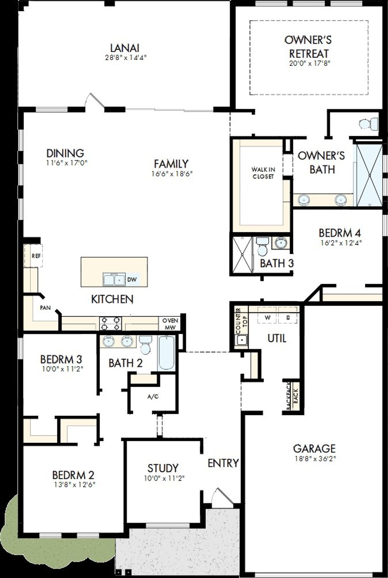 2D floor plan layout of this home in Palmera Wellen Park - Classic Series, Venice, FL (Image 2).