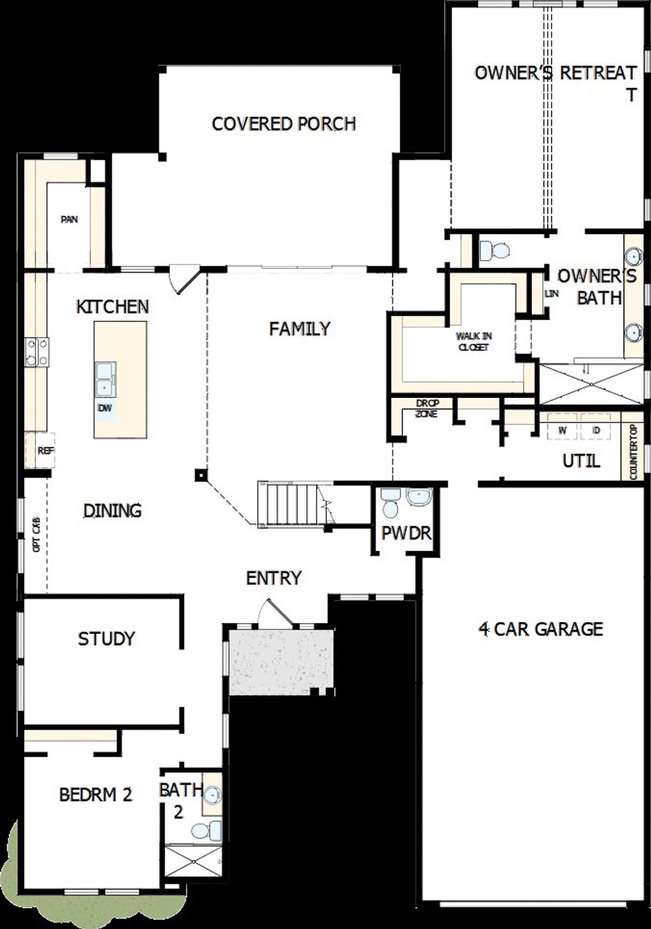 2D floor plan layout of this home in ARTAVIA 65' Homesites, Conroe, TX (Image 2).